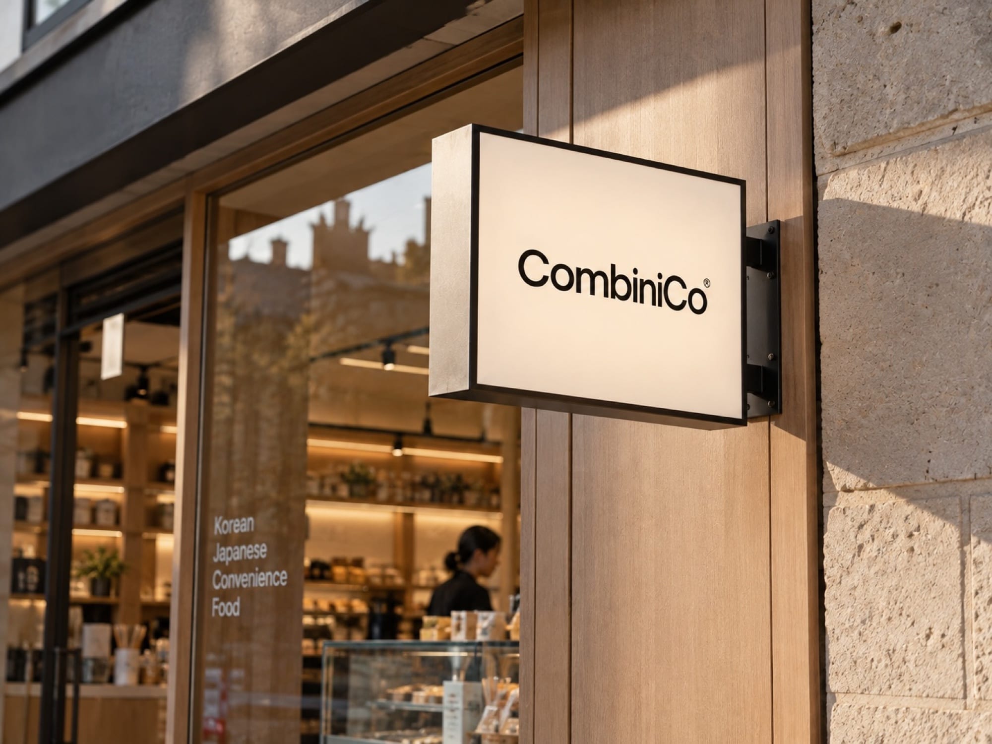 The CombiniCo sign outside the finished shop